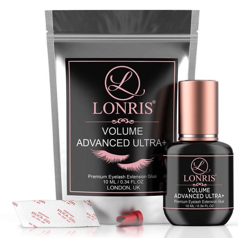LONRIS 7-8 Weeks Retention/Eyelash Extension Glue Volume Advanced Ultra+ LONRIS Lash 10 ml/1-2 Sec Drying time/Maximum Bonding/Semi-Permanent Extensions Supplies/Professional Use Only Black Adhesive - Image 5